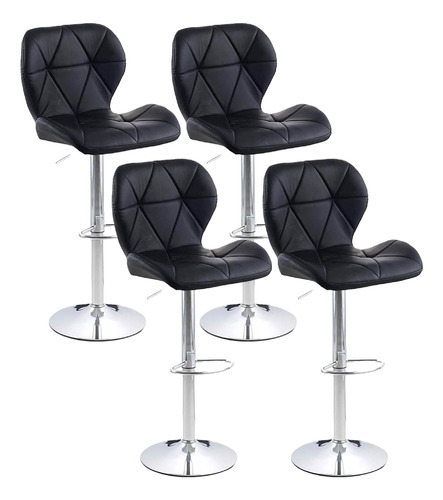 Set 4 Silla Taburete Stewart En Eco Cuero Altura Regulable