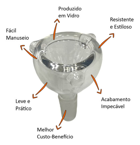 Bol para pipas de agua discreto y robusto con entrada de vidrio de 6 mm