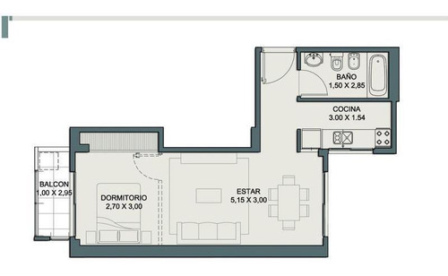 Imagen 15 de 15 de Almagro, Monoambiente A Estrenar En Venta