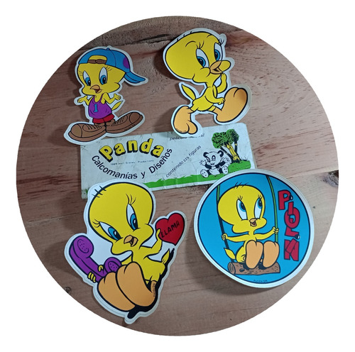 Calcomanías Piolín Tweety Vintage Marca Panda 1989 Colección