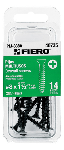 Set De 14 Pijas Multiusos #8 X 1-1/2 40735 Fiero
