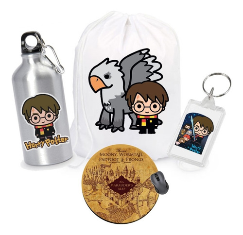  Harry Potter Termo Tula Pad Mouse Llavero Caja Regalo Kit 