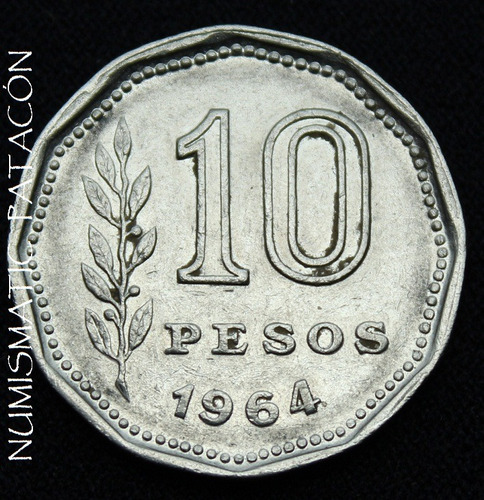 Moneda Argentina 10 Pesos 1964 - #283