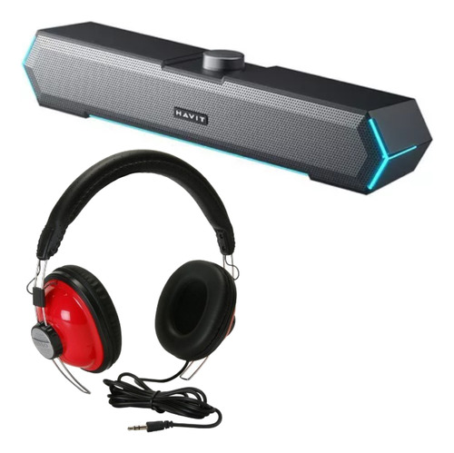 Barra De Sonido Gamer + Auricular Vicha Retro Promo Pack