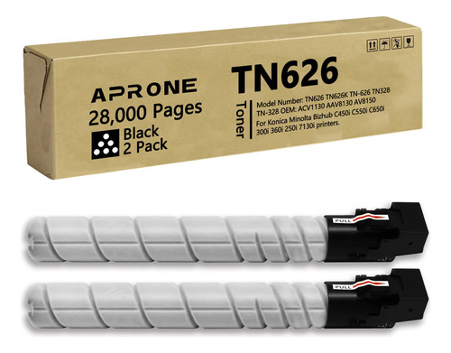 Aprone Tn626 Tn-626 (acv1130) - Cartucho De Tner Negro De Re