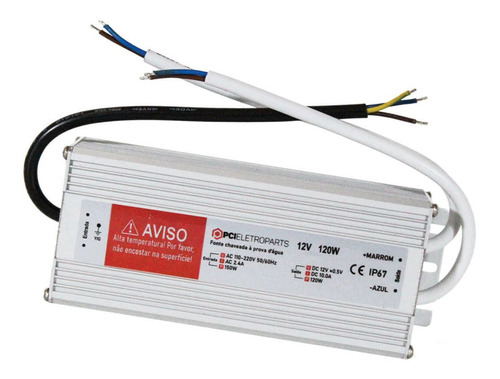 Fonte Chaveada Para Area Externa - 12v 10a 120w Bivolt Ip67