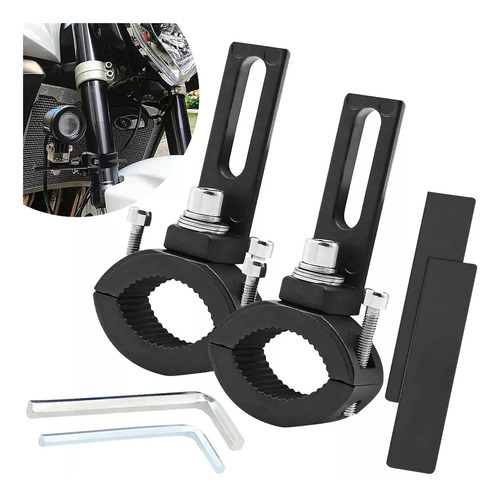 Soporte Base Moto Abrazadera Extensión Faros Auxiliares 2 Pz