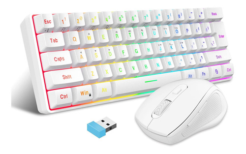 Snpurdiri Combo De Teclado Y Mouse Inalmbricos Para Juegos 2