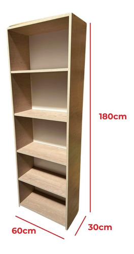 Imagen 4 de 7 de Biblioteca 180x60x30 En Melamina 4 Estantes Mercadomuebles