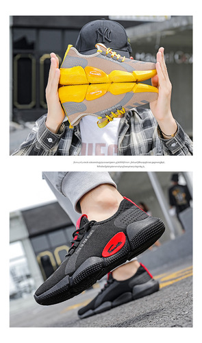 Las Zapatillas De Deporte De Los Hombres Vuelan Los Zapatos Casuales De La Malla