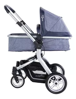 Carriola de paseo travel system Evenflo Advanced Legacy DLX azul con chasis color plateado