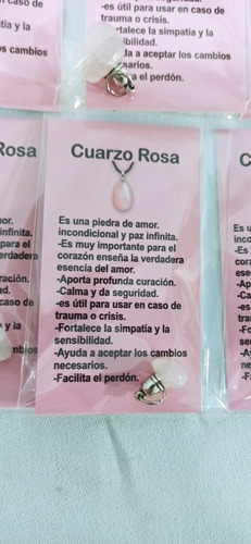 Dije Cuarzo Rosa Piedra Energética Nuevo Regalo Colgante