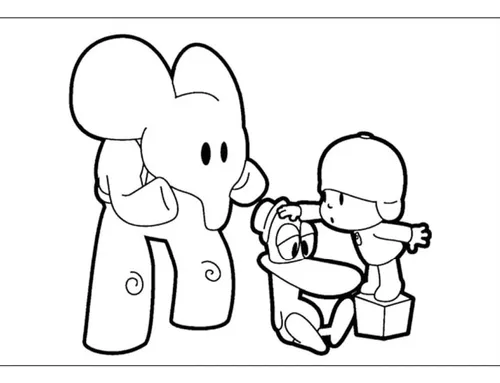 50 Desenhos Para Pintar e Colorir Pocoyo - Folhas A4 Sulfite Avulsas/Soltas