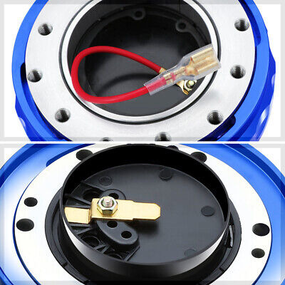 J2 Blue 6-bolt Steering Wheel Twist Lock Hub Quick Relea Oak