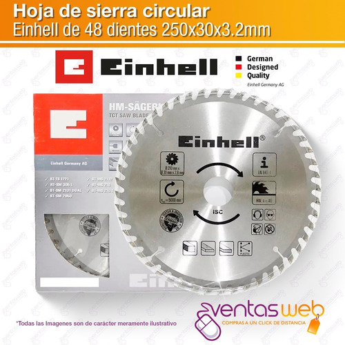 Imagen 2 de 4 de Hoja De Sierra Circular Banco Ingletadora 250mm 48 Dientes