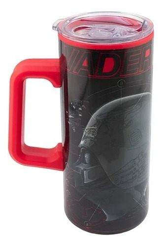 Termo Con Asa Para Cafe Star Wars Vader Doble Pared 550 Ml Color Rojo