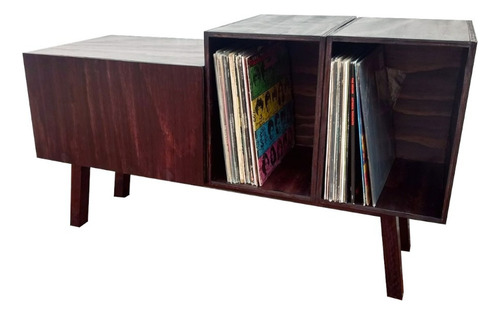 Mueble Tv Centro Entretenimiento Tornamesa 2332estudio Ptfr Marrón Oscuro