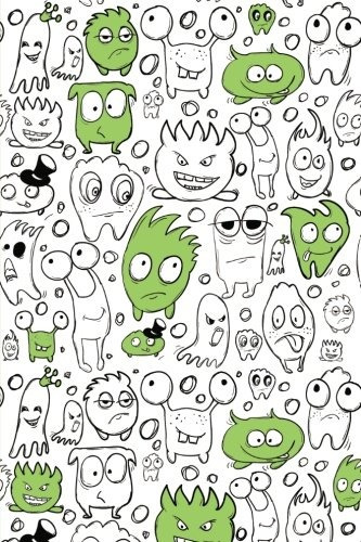 Revista Little Monsters Green 6x9 Dot Journal Journal Con Pa