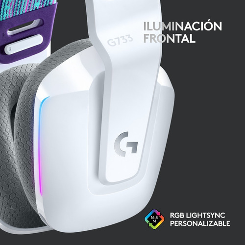 Auriculares G733 Con Micrófono Inalámbricos Lightspeed Rgb P Color Blanco