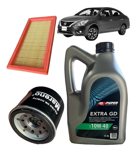 Kit Service X2 Filtro + Aceite 10w40 Nissan Versa Note March