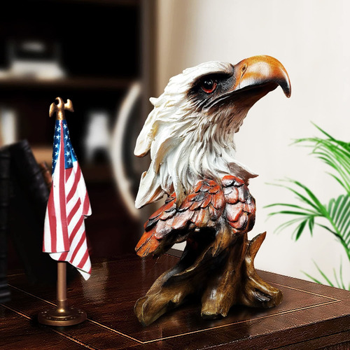 Estatua Figura Aguila Decoracion Estanteria Calva Oficina