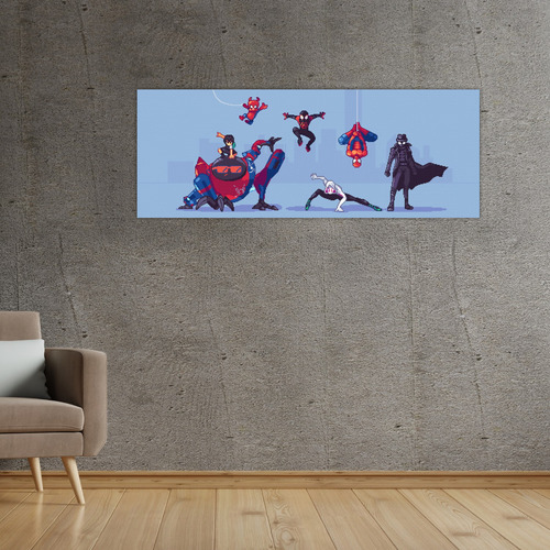 Cuadro Grande 30x80 Cm Pixel Art Spiderman