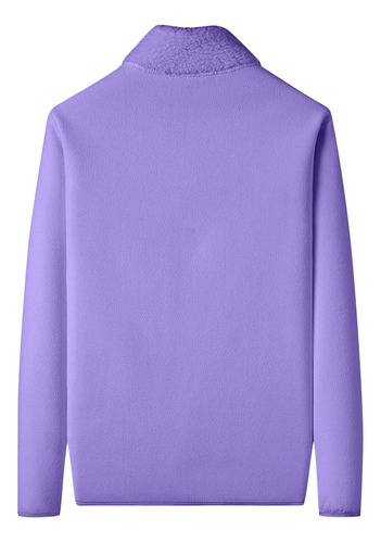 Jaqueta Masculina Com Zíper De Cor Sólida, Manga Comprida, R