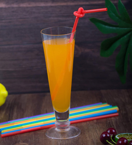 300 Pajitas Plástico Flexibles Coloridas,sin Bpa,desechables