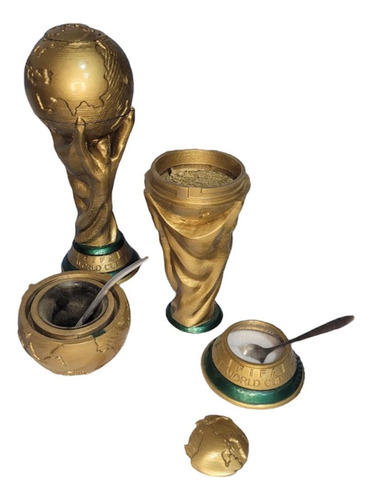 Mate Copa Del Mundo 3 En 1 Mate Yerbero Azucarero Premium 3d