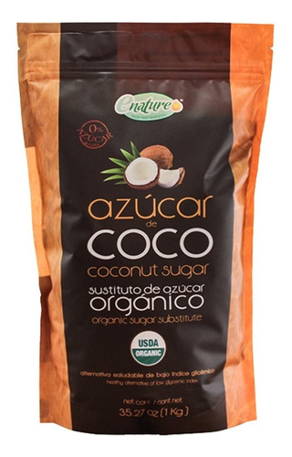 Azúcar De Coco Orgánica 1kg Enature Sustituto
