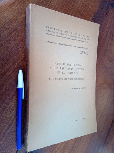 Historia Del Pueblo Y Partido De Lincoln Siglo Xix - Allende