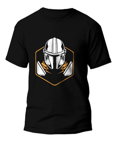 Playera Negra The Mandalorian Casco