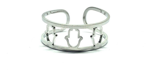 Imagen 4 de 6 de 3 Anillo Acero Inoxidable Plateado Doble Medida Ajustable