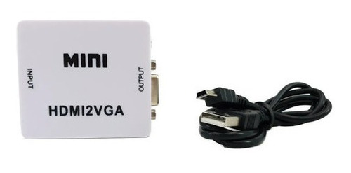 Convertidor Adaptador Hdmi A Vga Tv Monitor Audio Aux