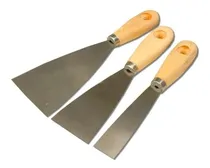 Comprar Espatulas X 3 Con Mango Madera Enduir Pintor El Mejor Precio