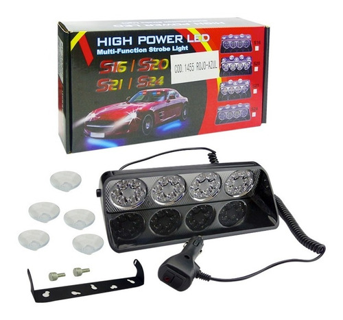 Baliza 24 Led Rojo-azul Para Vehículos 12volt +envio