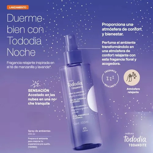 Spray De Ambientes Manzanilla Lavanda Natura Todanoite 200ml