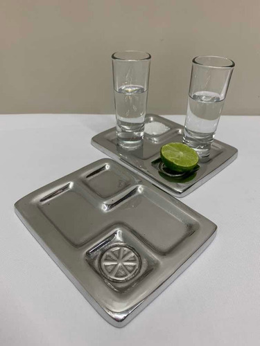 Tequilero Para Sal Limon Y 2 Tequileros Vidrio 2 Juegos