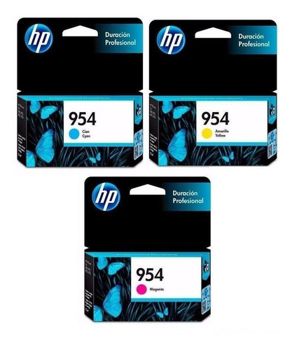Kit De 3 Cartuchos De Tinta Hp 954 Amarillo+magenta+cyan