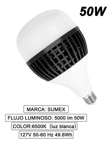 Foco Bombilla Led 50w De Alta Pontencia 5000 Lm Base E27