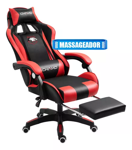 Cadeira Gamer Escritório Ergonômica Giratória Massageadora (Preta