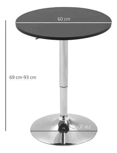 Pack X2 Mesa Bar Altura Ajustable 60x93cm Mesa De Bar