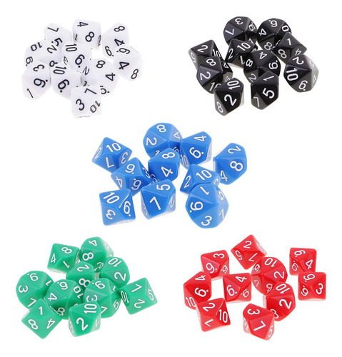 10pcs D10 Dados Dados Acrílicos Caras Para And Juegos