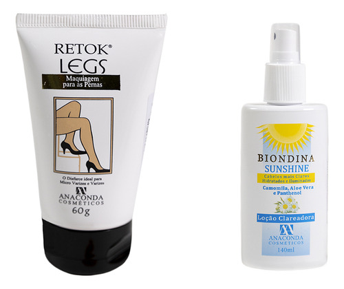 Kit Loção Clareadora Biondina E Retok Legs Cor Claro Anacond Tom Sem Tom
