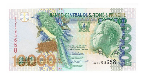 Billete De Santo Tomé Y Príncipe, 10000 Dobras. Unc. Jp