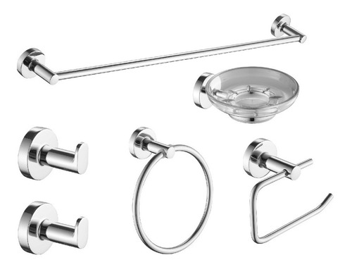 Set 6 Accesorios Baño Piazza Sensus 73229 Cromado