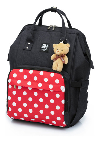 Bolsa Mochila Maternidade Bh Travel Impermeável Bolinhas Cor Minnie