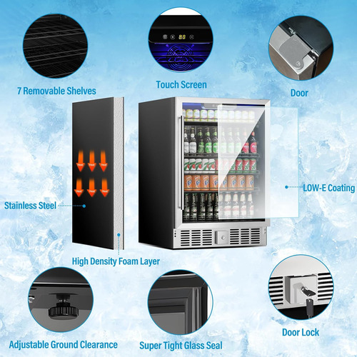 Erivess Mini Refrigerador De 5.3 Pies Cúbicos Para 166 Latas