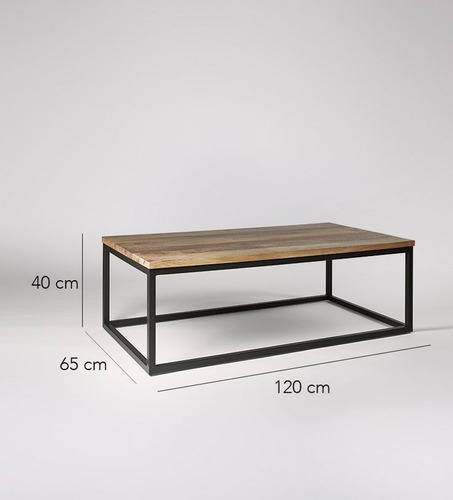 Mesa De Centro Estilo Industrial Madera Y Fierro