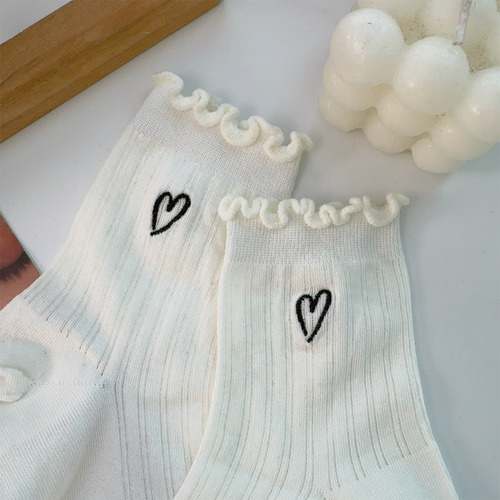 Calcetines Casuales De Algodón Con Estampado Love Print Para